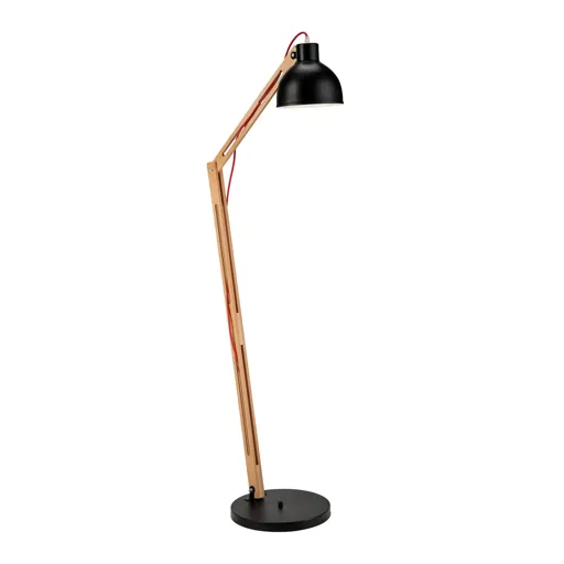 Skansen floor lamp, adjustable, black