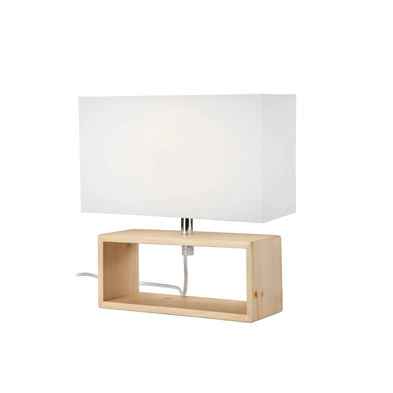 Faxa table lamp, rectangular shape, natural/white