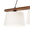 Sweden hanging light, three-bulb, walnut oak