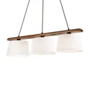 Sweden hanging light, three-bulb, walnut oak