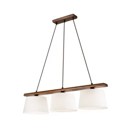 Sweden hanging light, three-bulb, walnut oak