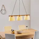 Sweden hanging light, three-bulb, rustic oak