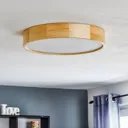 Kerio ceiling lamp, Ø 47 cm, natural pine