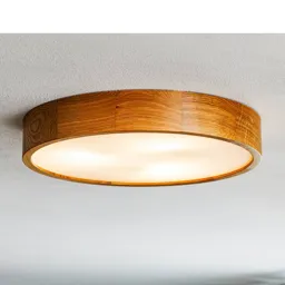 Kerio ceiling lamp, Ø 47 cm, dark oak