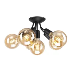 Go socket ceiling lamp, six-bulb, black