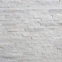Splitface White Semi-gloss Patterned Natural stone Wall Tile, Pack of 12, (L)400mm (W)150mm