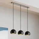 Cool hanging light, 3-bulb linear, black