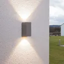 Silver outdoor wall light Tavi with Bridgelux LED