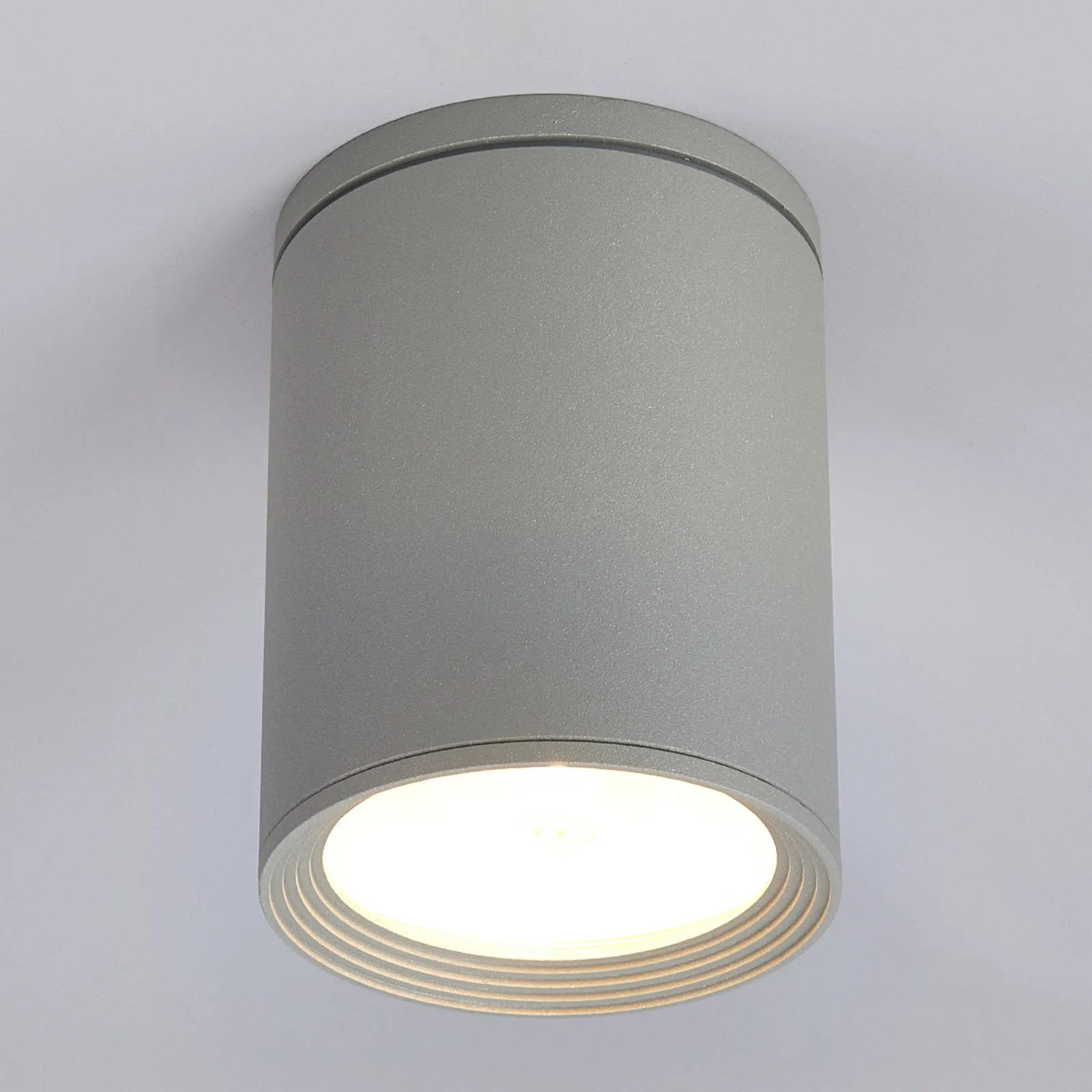 Minna round ceiling light in silver grey