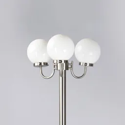 Samuel lamp post with three glass spheres