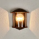 Maelis LED outside wall light rust-brown
