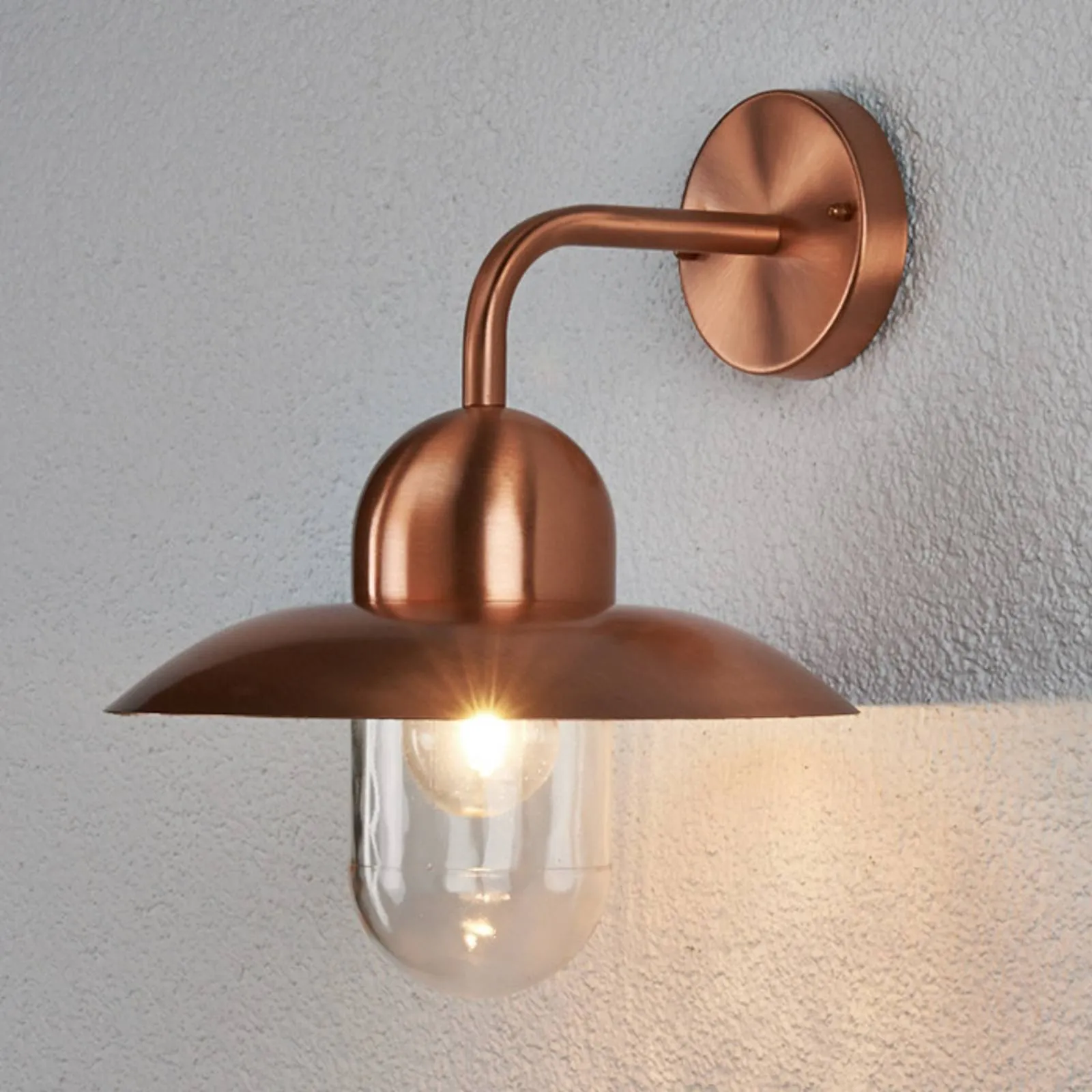 Camila wall light for outdoors, copper-coloured