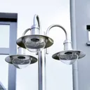 Damion three-bulb stainless steel lamp post
