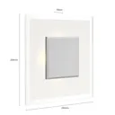 Square Lole LED wall light, glass