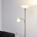 Elaina - 2-bulb LED floor lamp, nickel matte