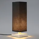 Black fabric table light Martje with LED light