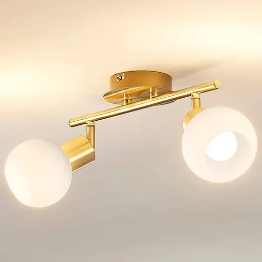 Ceiling light Elaina, E14 LED light bulbs,brass