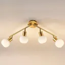 4-bulb LED ceiling light Elaina in brass