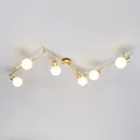 Six-bulb LED ceiling light Elaina, brass