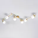 Six-bulb LED ceiling light Elaina, brass