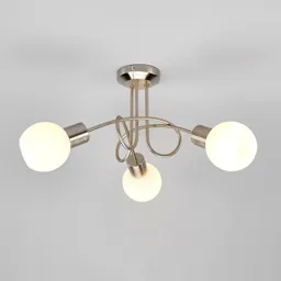 Three-bulb LED ceiling light Elaina, matt nickel