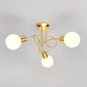 Brass coloured LED ceiling light Elaina, 3-bulb