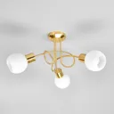 Brass coloured LED ceiling light Elaina, 3-bulb