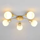 Elaina - LED ceiling light in brass, 5-bulb