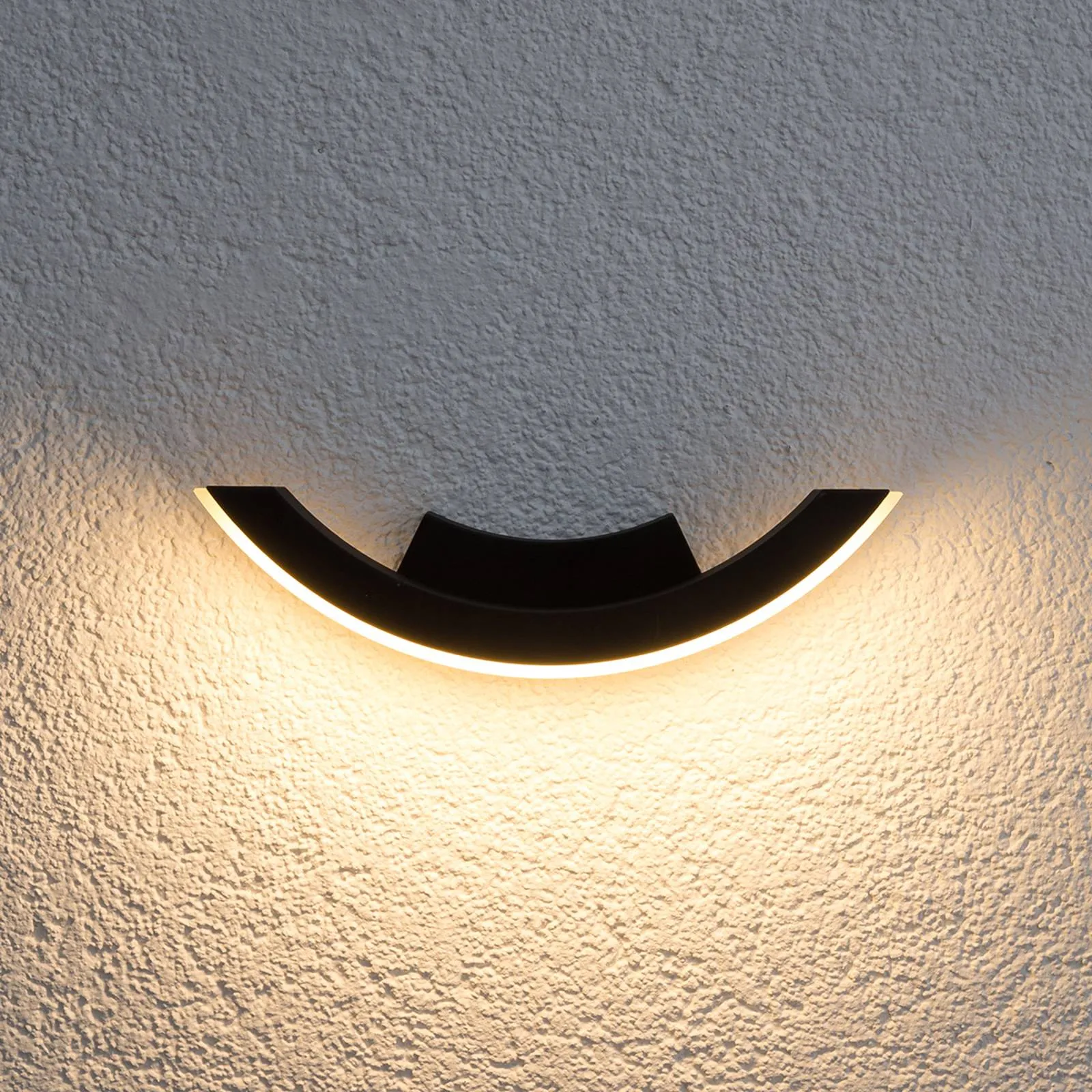 Graphite-coloured LED outdoor wall light Half