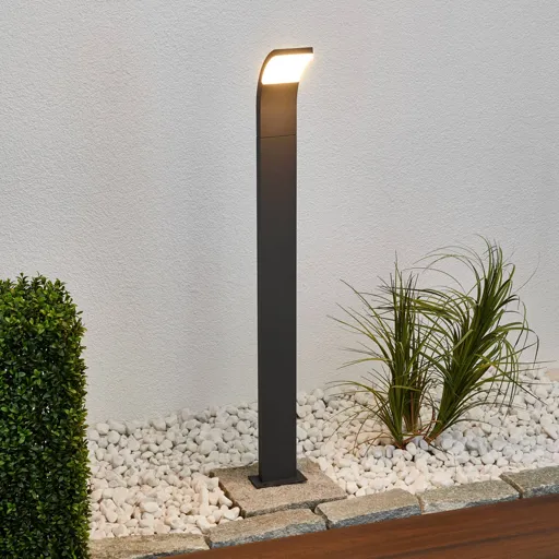 Graphite-coloured LED path light Timm, 100 cm