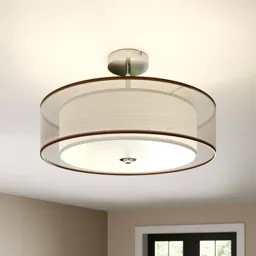 Pikka LED ceiling light with a brown lampshade