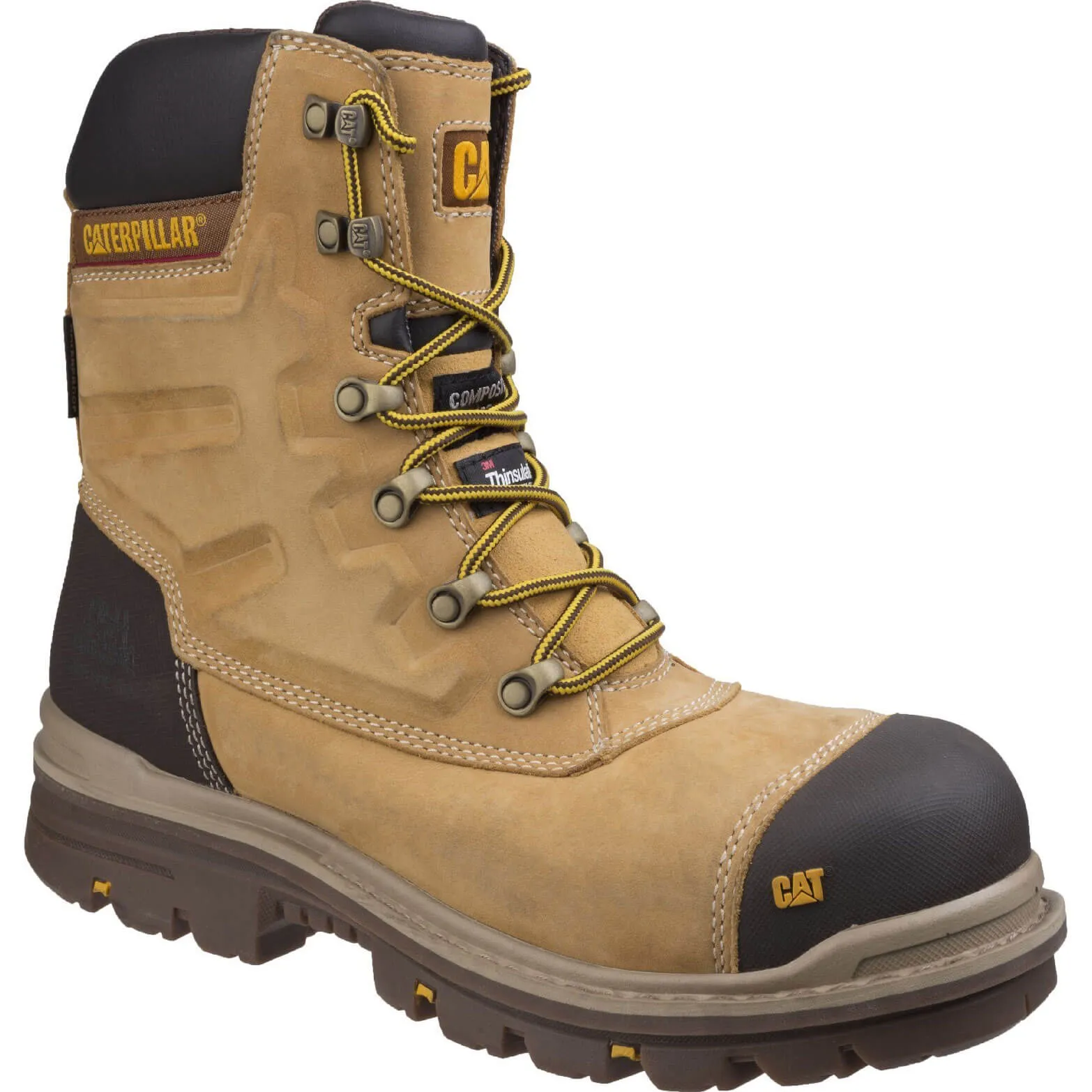 Caterpillar Mens Premier Waterproof Safety Boots - Honey, Size 10