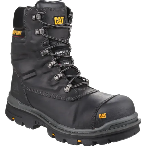 Caterpillar Mens Premier Waterproof Safety Boots - Black, Size 6