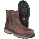 Caterpillar Mens Pelton Safety Boots - Beige, Size 7