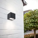 Gemini LED outdoor wall lamp matt black W 8.8 cm