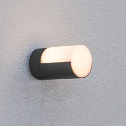 Cyra LED outdoor wall light, 1-bulb matt black