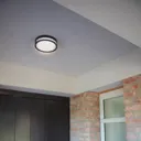 Rola LED outdoor ceiling light, matt black