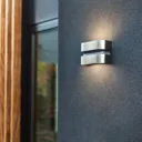 Maya LED outdoor wall light, stainless steel