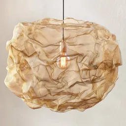 Northern Heat - hanging light made of brass mesh