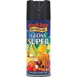 Plastikote Super Gloss Aerosol Spray Paint - Black, 400ml