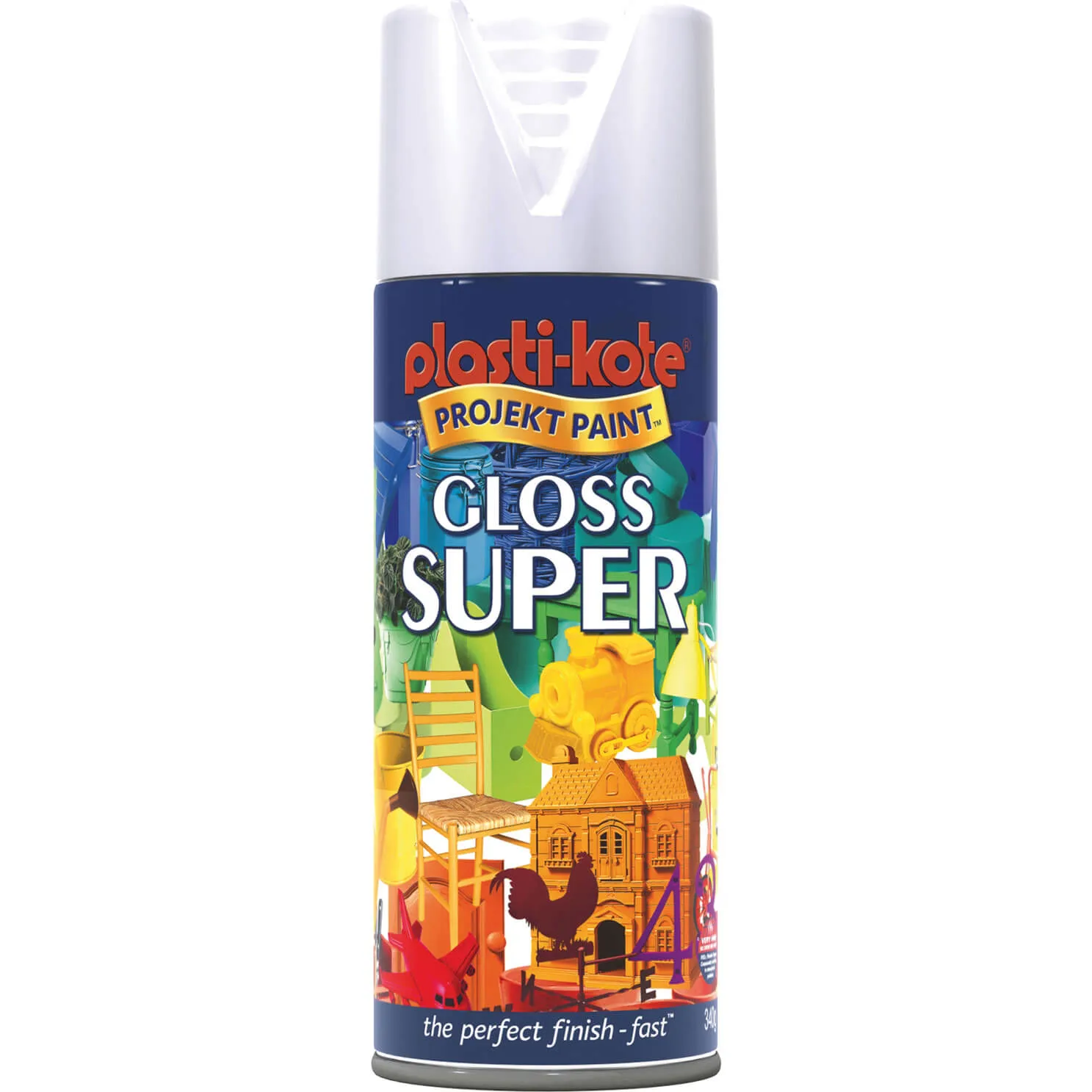 Plastikote Super Gloss Aerosol Spray Paint - White, 400ml