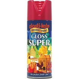 Plastikote Super Gloss Aerosol Spray Paint - Red, 400ml
