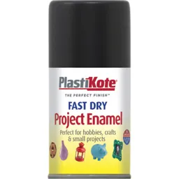 Plastikote Dry Enamel Aerosol Spray Paint - Gloss Black, 100ml