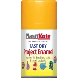 Plastikote Dry Enamel Aerosol Spray Paint - Sunshine Yellow, 100ml
