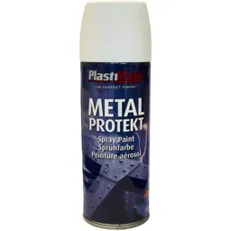 Plastikote Metal Protekt Aerosol Spray Paint - Satin White, 400ml