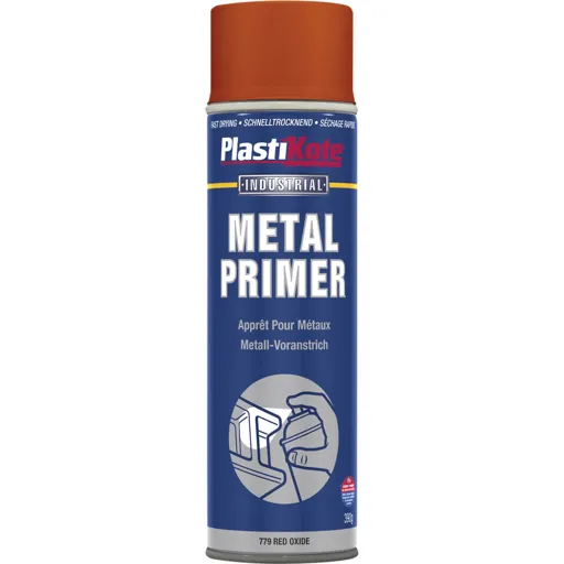 Plastikote Metal Primer Aerosol Spray Paint - Red, 400ml