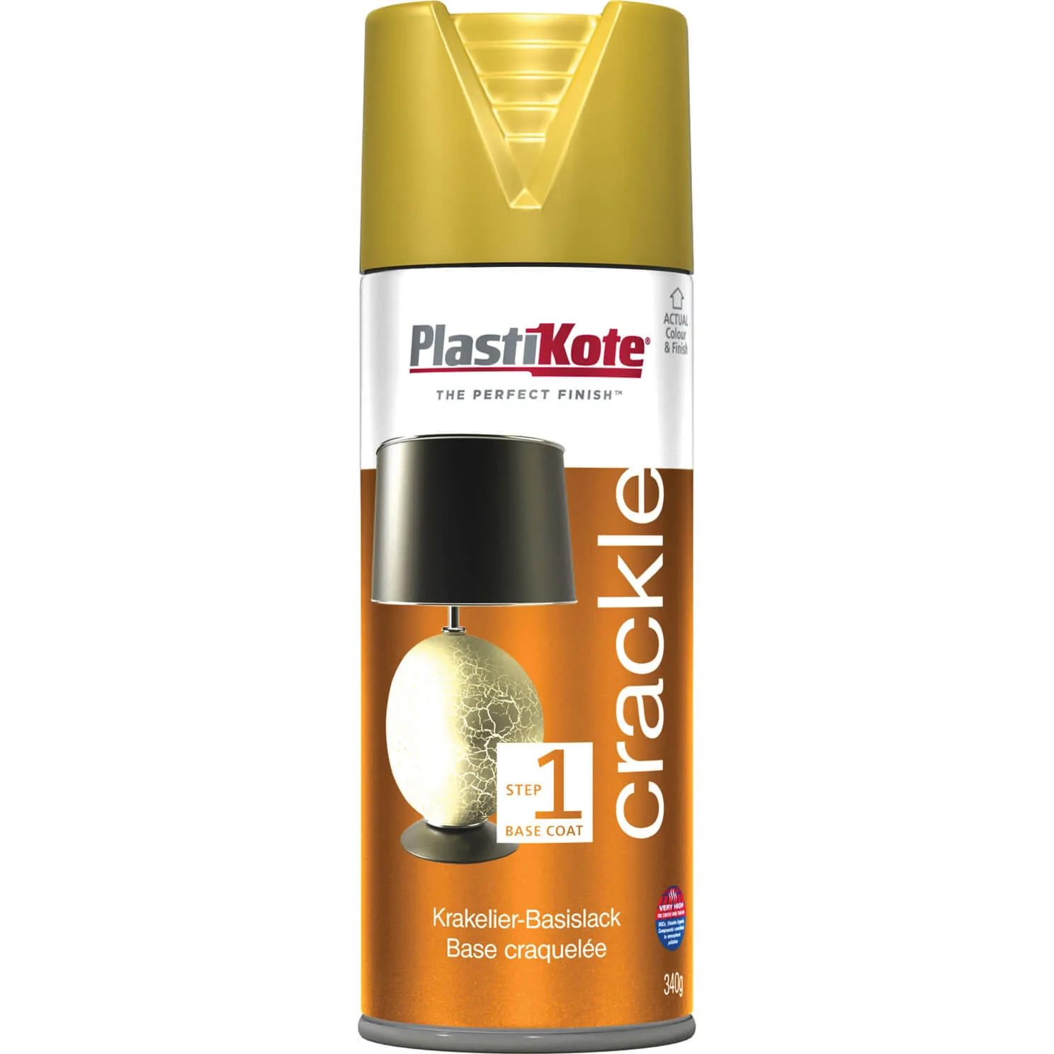 Plastikote Crackle Touch Aerosol Spray Paint - Gold, 400ml