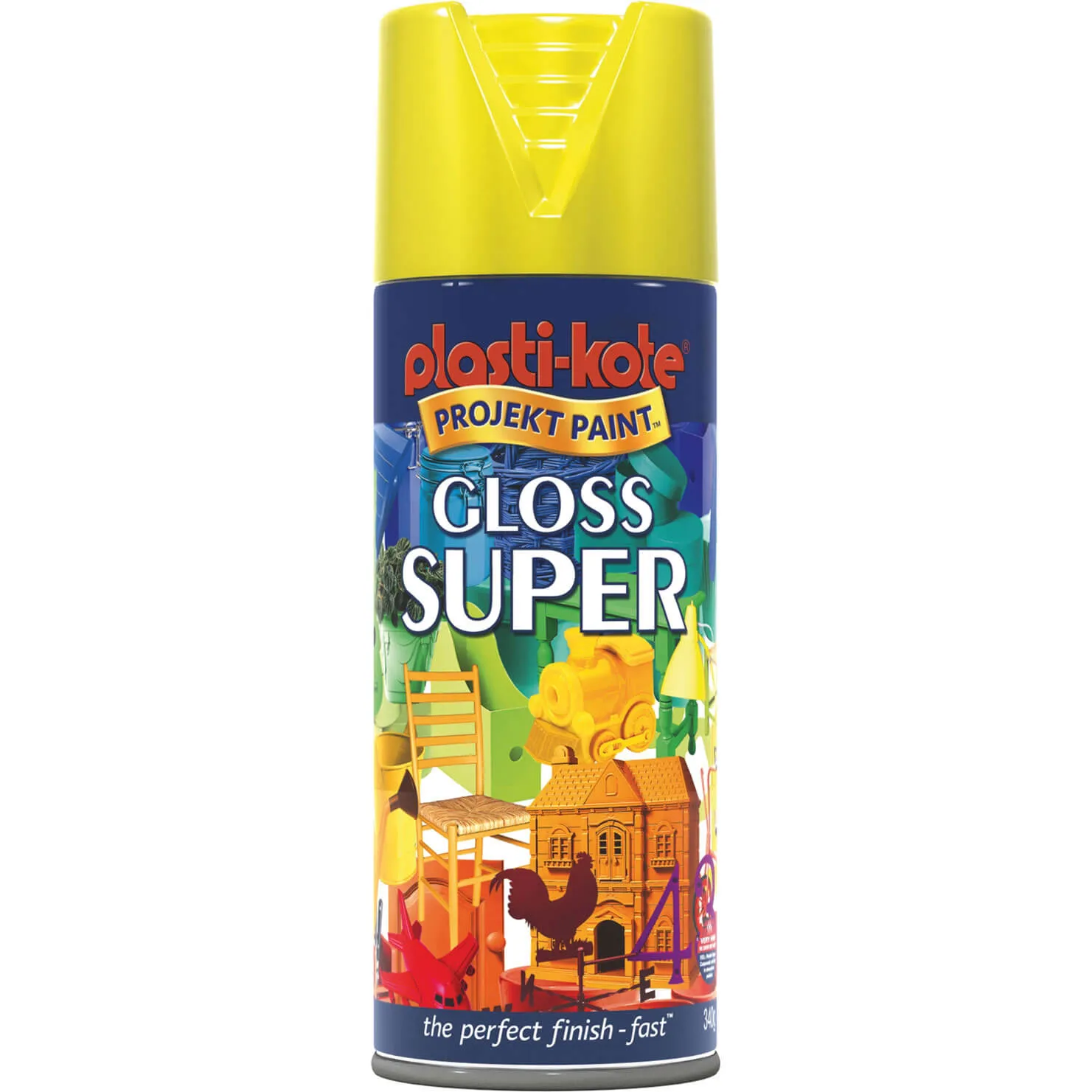 Plastikote Super Gloss Aerosol Spray Paint - Yellow, 400ml