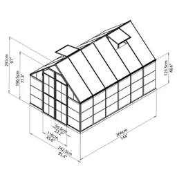 Palram Balance 8x12 Polycarbonate Apex Greenhouse