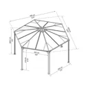 Palram - Canopia Monaco Grey Hexagonal Gazebo, (W)4.5m (D)3.9m with Floor sold separately - Assembly required